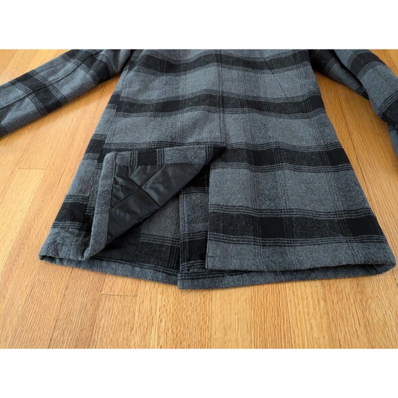 Carbon Jacket Mens Size S Wool Blend Plaid Quilted Lining Gray/black Button up - Picture 6 of 15